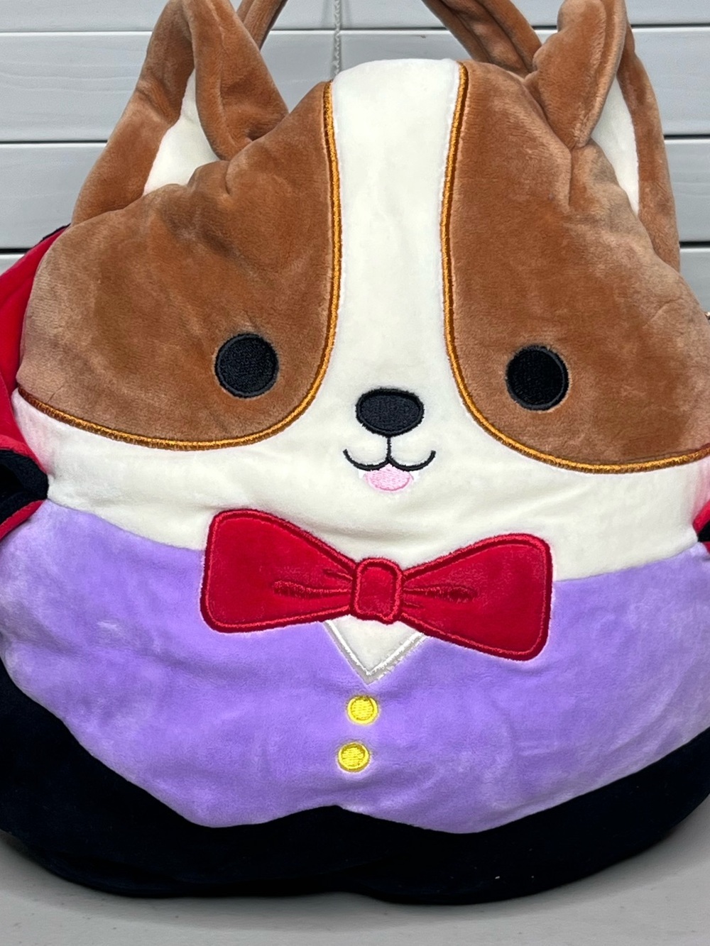NWT Squishmallows Reginald the Vampire Corgi Treat Pail Soft Plush Bucket - Picture 7 of 14